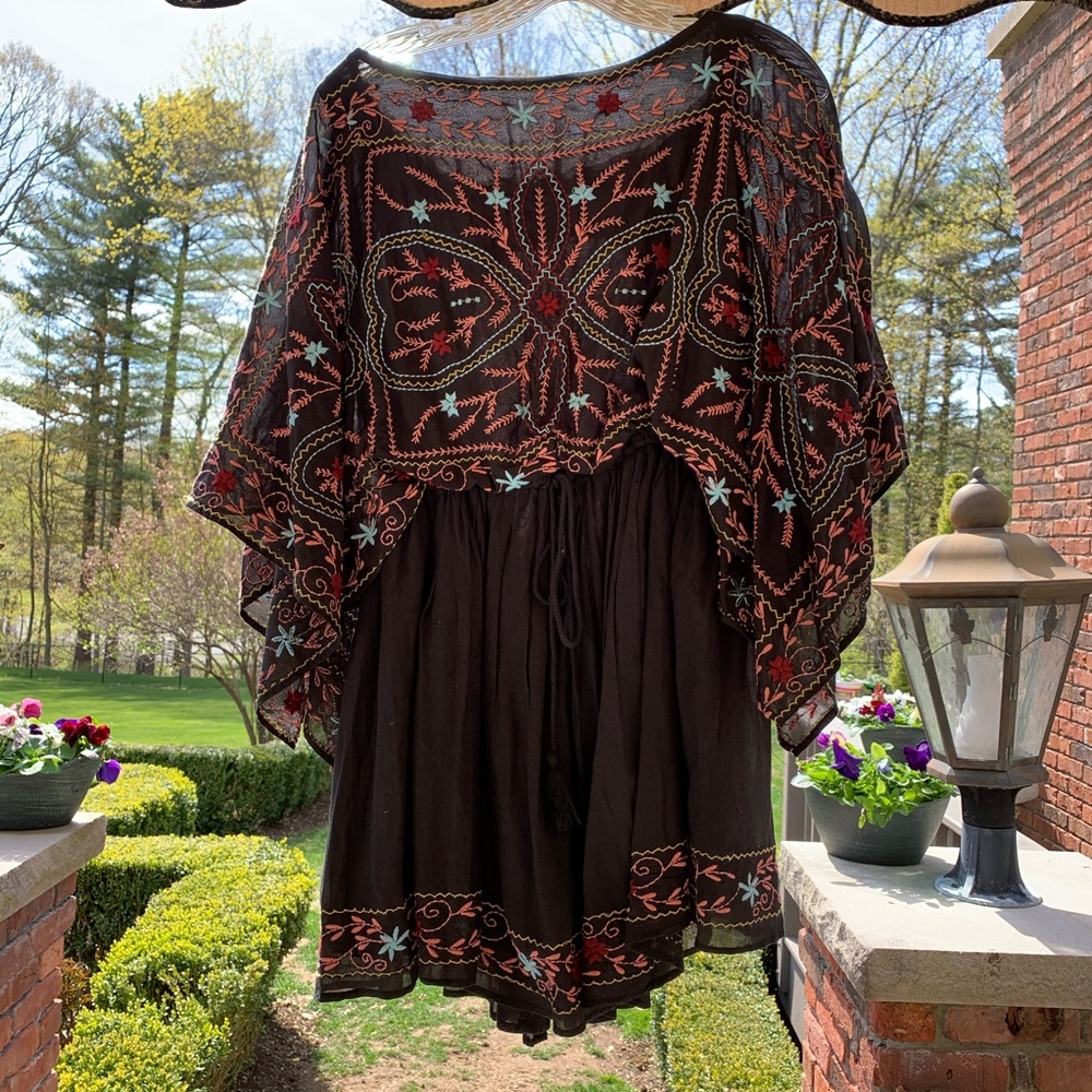 Free People Embroidered Mini Dress
